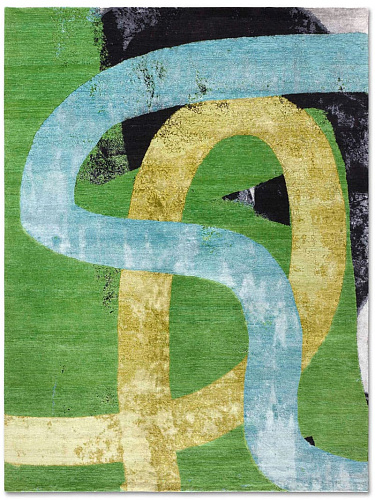 Original Green / Yellow Hand-Woven Rug