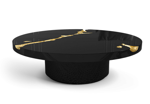 Dominion Black Finish 3-Piece Center Table Set