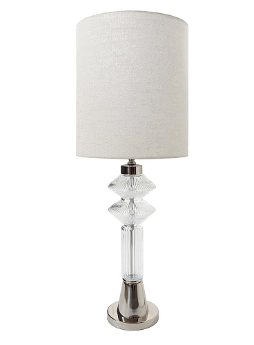 Venetian Glass Table Lamp in Polished Nickel Finish