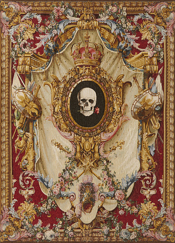 Coat of Arms and Skull Tapestry