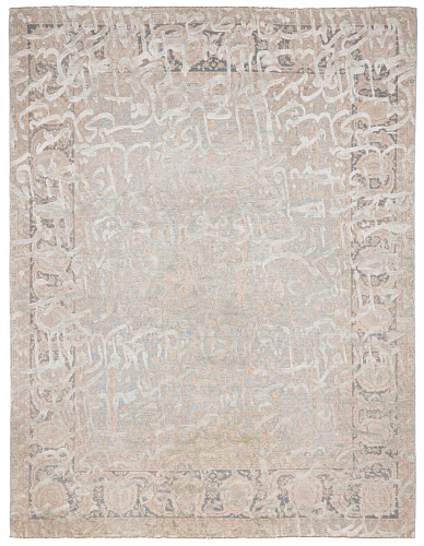 Tabriz Wooster Tamreen Skyblue Silvergrey Silk Rug