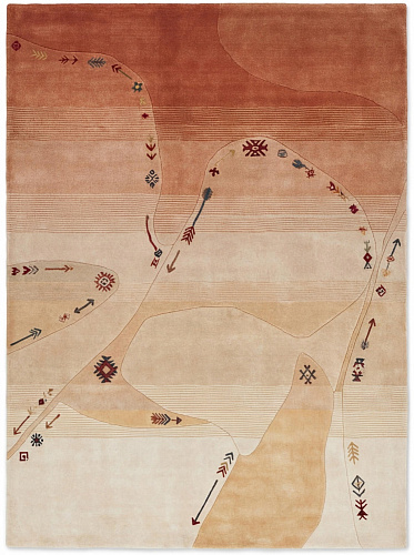 Abstract Path Terracotta Rug