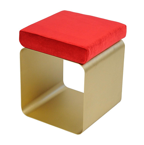 Red Metal Frame Stool
