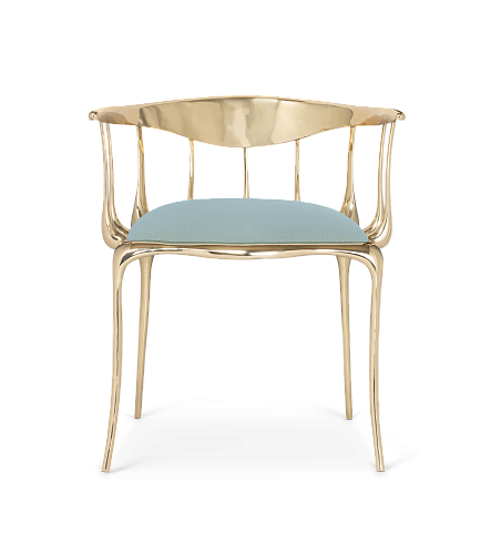 Light Blue Luxe Dining Chair