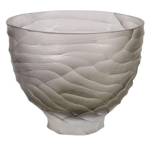 Large Gray Murano Glass Bowl Vase