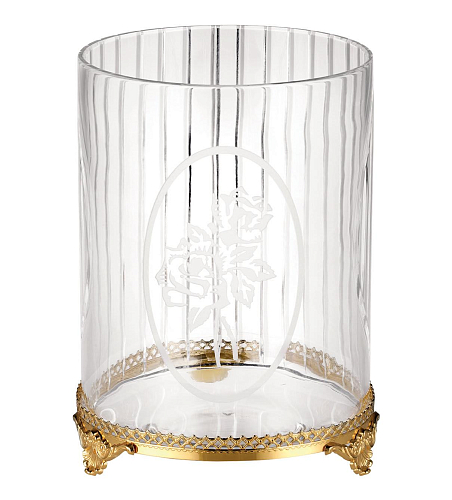 24K Gold Crystal Decorative Wastebasket