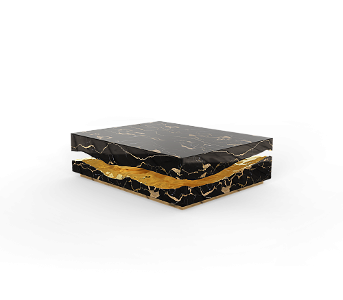 Portoro Boulder Marble Table