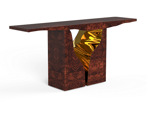 Fissure Walnut Console