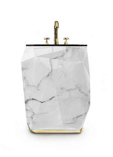 Jewel Faux Marble Pedestal Basin