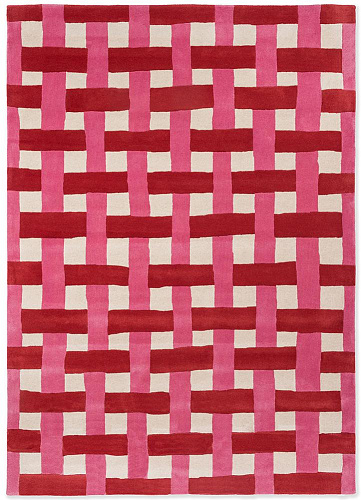 Basket Weave Coral/Rose Rug