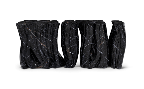 Monochrome Faux-Marble Designer Sideboard