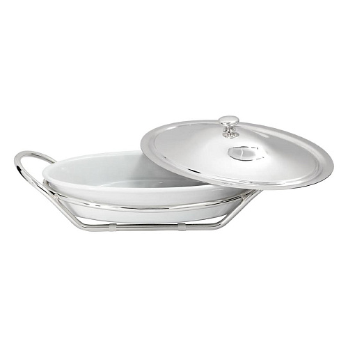 Grand Gourmet Silver Oval Casserole with Lid
