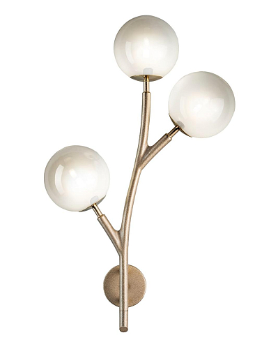 Brass Wall Light with Glass Globes