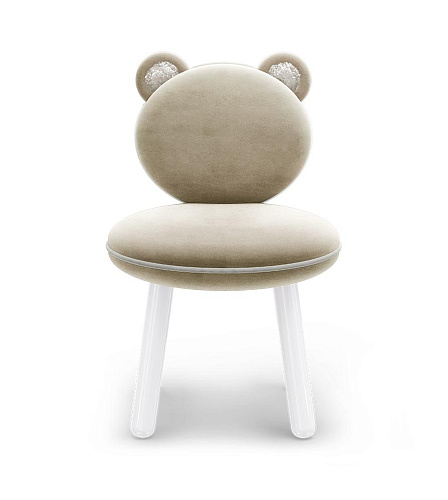 Fluffy Cream Bear Children's Chair