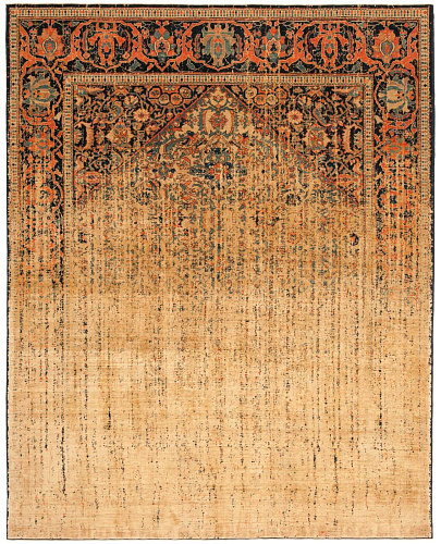 Serapi Queensbury Vendetta Darkblue Gold Silk Rug