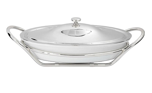 Grand Gourmet Silver Oval Casserole with Lid