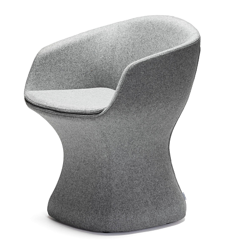 So-Pretty Gray Curved Chair