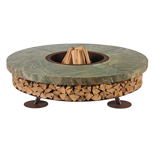 Ercole Marble Green Fire Pit