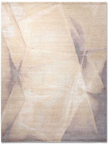 Yellow Mauve Hand-Knotted Rug