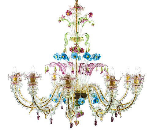 Murano Multicolour Glass Chandelier