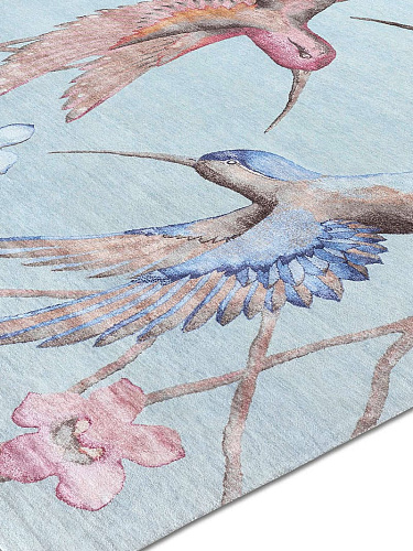 Hummingbirds Hand-Knotted Rug