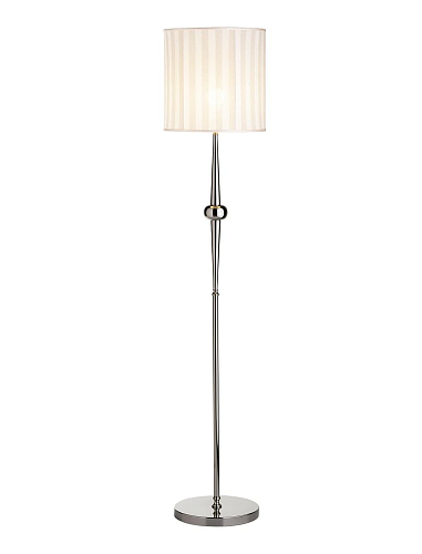 Floor Lamp with English-Style Striped Fabric Shade