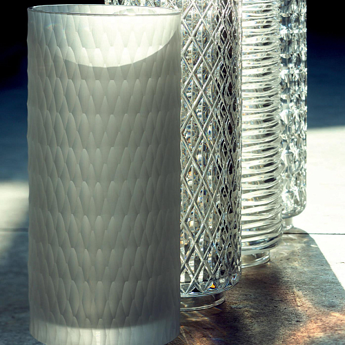 Hexagonal Matte Italian Crystal Vase
