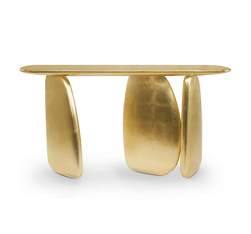 Sculptural Gold Console