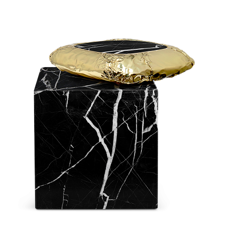 Megalith Nero Marquina Side Table