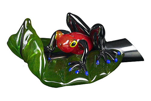 Red Frog on Leaf Figure