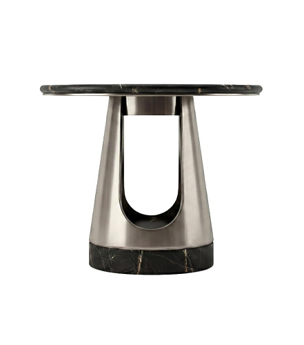 Aura Round Coffee Table with Dark Stone