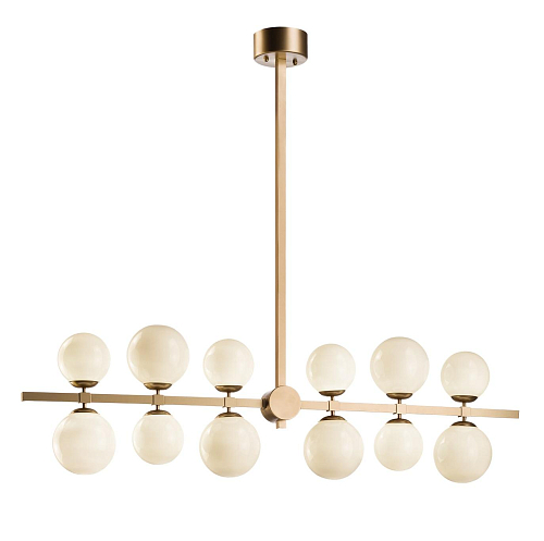 12-Sphere White Glass Chandelier