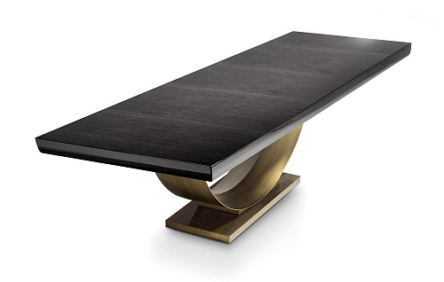 Gloss Top Table with Bronze Base