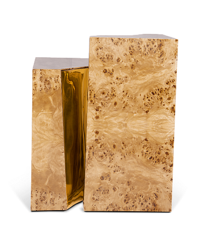 Fissure Poplar Wood Side Table