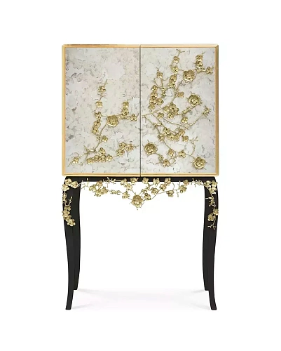 Mirage Aged Mirror Bar Cabinet