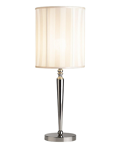 Table Lamp with English-Style Striped Fabric Shade