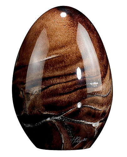 Small Brown Glass Egg Decor