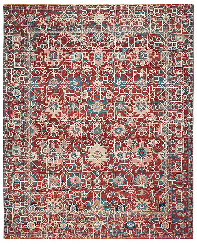 Bidjar Kingscross Hayat1 Red White Silk Rug