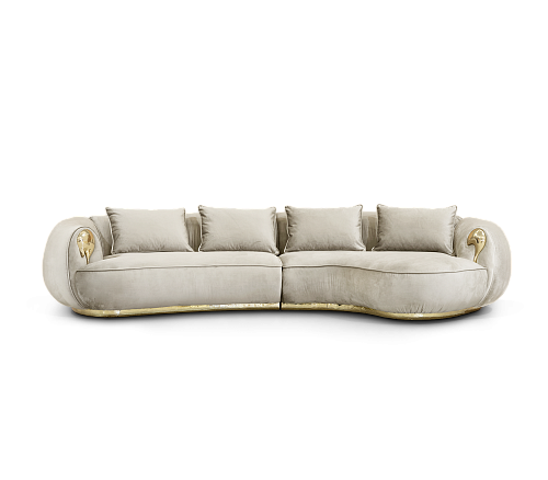 Solara Cream Curved Luxe Sofa