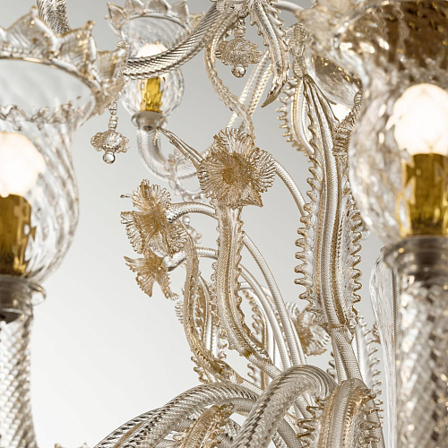 Gold Venetian Glass 3-Light Wall Lamp