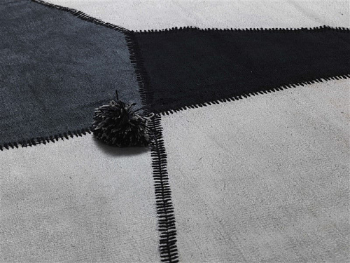 White For Three Patchwork Hemp Rug