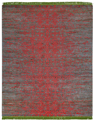 Milano Radi Stomped Red Green Rug