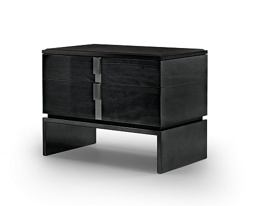 Black 2-Drawer Bedside Table