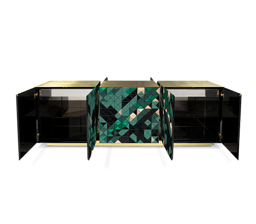 Mosaic Green Designer Sideboard
