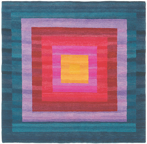 8 Border Orange Blue Rug