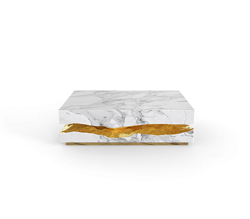 Boulder Carrara Marble Accent Table