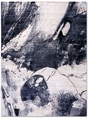 Black & White Hand-Knotted Rug