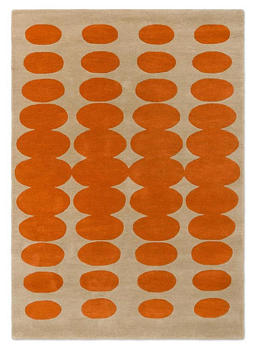 Optical Oval Orange/Sand 157703 Rug