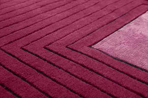 Hand Knotted Red Frame Wool & Viscose Rug