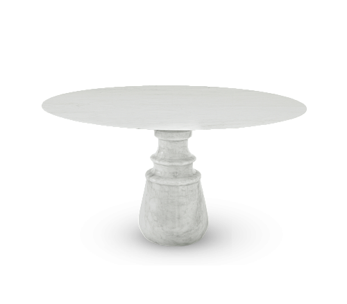 Obsidian Round Estremoz Marble Dining Table